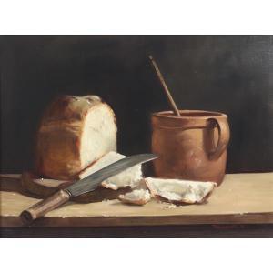 BRUBAKER Robert 1921-2011,still life with bread board and copper pot,1981,Ripley Auctions 2019-12-14