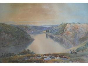 BRUCE Frederick William 1890-1910,A VIEW ALONG THE AVON GORGE AT DURDHAM DOWNS,Lawrences 2010-04-23
