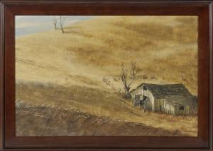 BRUCE John 1931-2018,Expansive landscape with barn,Eldred's US 2015-09-26