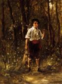 BRUCK Lajos, Ludwig 1846-1910,Little Boy in the Wood,Kieselbach HU 2003-10-04