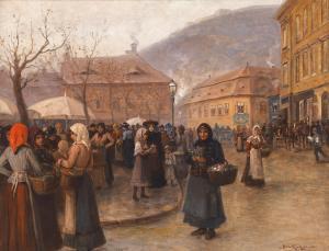 BRUCK Lajos, Ludwig 1846-1910,Markttag,Palais Dorotheum AT 2023-06-26