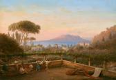 BRUCKE Wilhelm 1800-1874,Landscape with Dancing Peasants by the Bay of Naples,Lempertz DE 2022-11-19