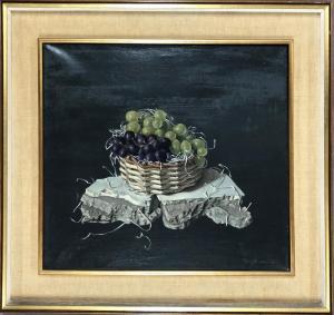 BRUCKMAN Lodewyk Karel, Loki,Composizione con cesto e uva,1957,Il Ponte Casa D'aste Srl 2023-04-28