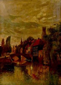 BRUCKMAN Willem Leendert 1866-1928,View of Bruges from the Quai,1898,Batemans Auctioneers & Valuers 2022-06-24