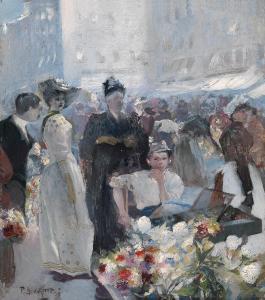 BRUCKNER Rolf 1900-1900,At the Market,1890,Palais Dorotheum AT 2014-09-18