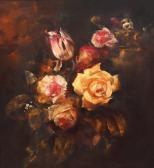 BRUDASCU Corneliu 1937,Roses and Tulips,Artmark RO 2022-11-14
