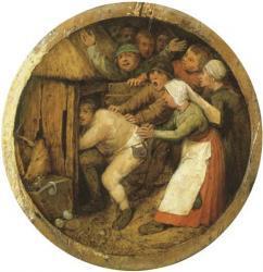 BRUEGEL Pieter I 1525-1569,The Drunkard pushed into the Pigsty,Christie's GB 2002-07-10