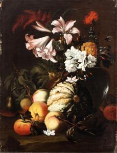 BRUEGHEL Abraham,Natura morta con zucca, pesche e garofani, giacint,Bertolami Fine Arts 2024-04-18