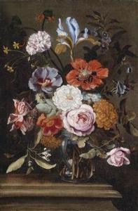 BRUEGHEL Ferdinand 1637,A bouquet of flowers with an iris,Palais Dorotheum AT 2012-04-18