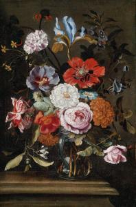 BRUEGHEL Ferdinand 1637,Ein Blumenstrauß mit Iris,Palais Dorotheum AT 2014-10-21