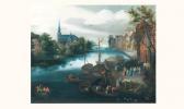 BRUEGHEL Jan Baptist 1647-1719,Scène de village au bord d'un canal,Kohn FR 2004-12-03