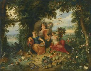 BRUEGHEL Jan II 1601-1678,ALLEGORY OF THE FOUR ELEMENTS,Sotheby's GB 2014-07-10