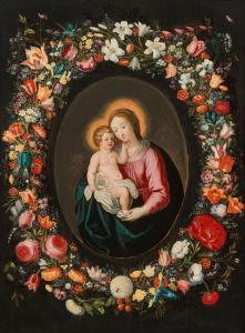 BRUEGHEL Jan II 1601-1678,Die Muttergottes mit dem Jesusknaben in einem,1630,im Kinsky Auktionshaus 2023-11-28