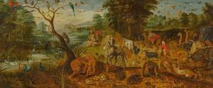 BRUEGHEL Jan II 1601-1678,Paradise Landscape with the Animals Entering Noah',Van Ham DE 2023-11-17
