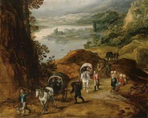 BRUEGHEL Jan II 1601-1678,Travelers on a mountain path,Christie's GB 2006-10-17