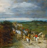 BRUEGHEL Jan II 1601-1678,WEITE LANDSCHAFT MITREISENDEN UND RINDERHERDE,Lempertz DE 2010-11-20