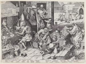 BRUEGHEL Pieter I,THE ALCHEMIST (BASTELAER, HOLLSTEIN 197; NEW HOLLS,1558,Sotheby's 2018-03-27