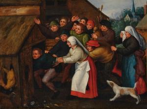 BRUEGHEL Pieter II 1564-1637,Drunkard Pushed into a Pig Sty,Sotheby's GB 2024-02-01