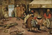 BRUEGHEL Pieter II 1564-1637,PEASANTS WARMING THEMSELVES BESIDE A HEARTH,Sotheby's GB 2015-12-09