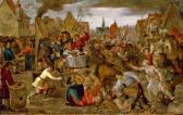 BRUEGHEL Pieter III 1589-1640,La bataille entre Carnaval et Carême,Christie's GB 2010-06-23