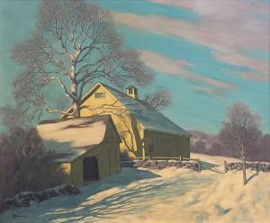 BRUESTLE Bertram G 1906-1968,Yellow Barn in Winter,20th century,Shannon's US 2020-04-30