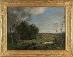 BRUESTLE George Matthew 1872-1939,Landscape with stream,Eldred's US 2023-07-28