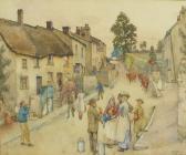 BRUETON FREDERICK 1882-1911,Village scene,Eastbourne GB 2020-10-07