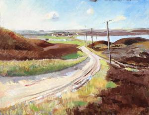 BRUGGER Ane 1908-1995,Landscape with a gravel road and sea view,1934,Bruun Rasmussen DK 2023-11-21