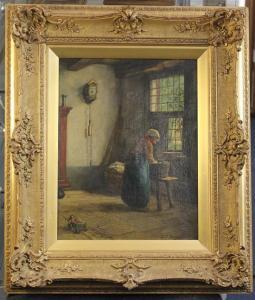 brugman jacobus franciscus 1830-1898,Interior with maid,Gorringes GB 2016-02-23