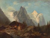 BRUGNER Colestin 1824-1887,Gebirgslandschaft,Wendl DE 2019-10-24