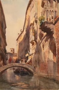 BRUGNOLI Emanuele 1859-1944,Ponte a Venezia,Gliubich Casa d'Aste IT 2023-12-19