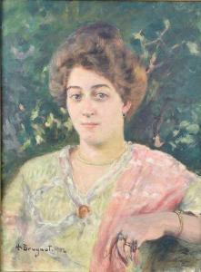 BRUGNOT Henri 1874-1940,Portrait de femme au chignon,1902,Boisgirard - Antonini FR 2020-02-06