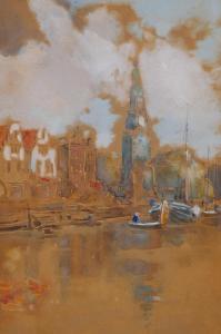 BRUHL Louis Burleigh 1861-1942,Dutch river landscape,Crow's Auction Gallery GB 2022-09-14