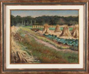 BRUIN Annie 1870-1961,Landscape with sheaves of corn,Twents Veilinghuis NL 2017-04-14