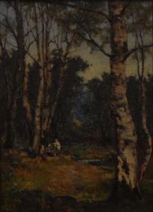BRULEY Robert S 1888-1900,Figures in a Silver Birch C,19th century,Bamfords Auctioneers and Valuers 2018-01-17
