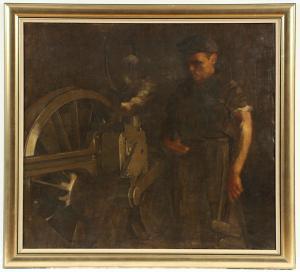 Brull Aladar 1890-1953,Arbeiter an einer Lokomotive,1930,Von Zengen DE 2020-06-12