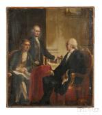 BRUMIDI Constantino 1805-1880,Study for George Washington with Jefferson and Ham,Skinner 2014-08-09