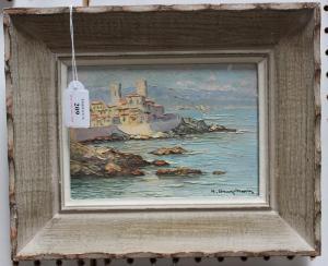 BRUN MARIN H,Continental Coastal View of a Town on a Headland,Tooveys Auction GB 2016-07-13