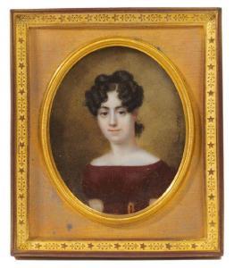 BRUN Pierre 1915,Portrait ovale d'une jeune femme,1826,Pierre Bergé & Associés FR 2019-12-06