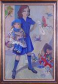 BRUNARD Henry 1912-1981,Jeune fille aux poupées,Monsantic BE 2018-10-21