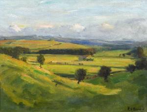 BRUNDRIT Reginald Grange 1883-1960,Extensive Summer landscape,Tennant's GB 2024-01-12