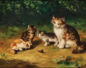 BRUNEL DE NEUVILLE Alfred Arthur 1852-1941,Curious kittens with snail,Palais Dorotheum AT 2024-02-21