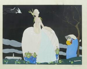 BRUNELLESCHI Umberto 1879-1949,Lady with doves and attendant,Woolley & Wallis GB 2018-03-21