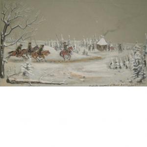 BRUNET Henri 1900-1900,Russian Winter Landscape with Kossaks,William Doyle US 2011-06-22