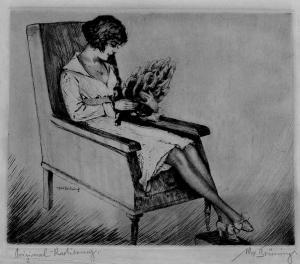 BRUNING Max 1887-1968,Junge Frau, im Sessel sitzend,Auktionshaus Quentin DE 2009-04-18