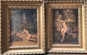 BRUNINI Ettoré 1800-1900,Femmes nues au jardin,Millon & Associés FR 2022-07-06