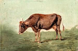 BRUNNER Leopold II 1822-1869,Cow on the field,Nagyhazi galeria HU 2019-10-01