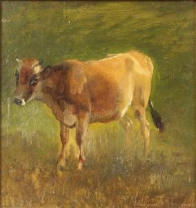 BRUNNER Leopold II 1822-1869,Portrait of a Cow,Clars Auction Gallery US 2020-01-19
