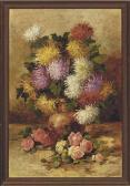 BRUNNER Maurice 1900-1900,Chrysanthemums in a vase with roses to the side, o,Christie's 2006-11-02