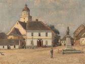 BRUNNER Samuel 1858-1939,The Main Square in Pohorelice,1895,Auctionata DE 2016-08-26